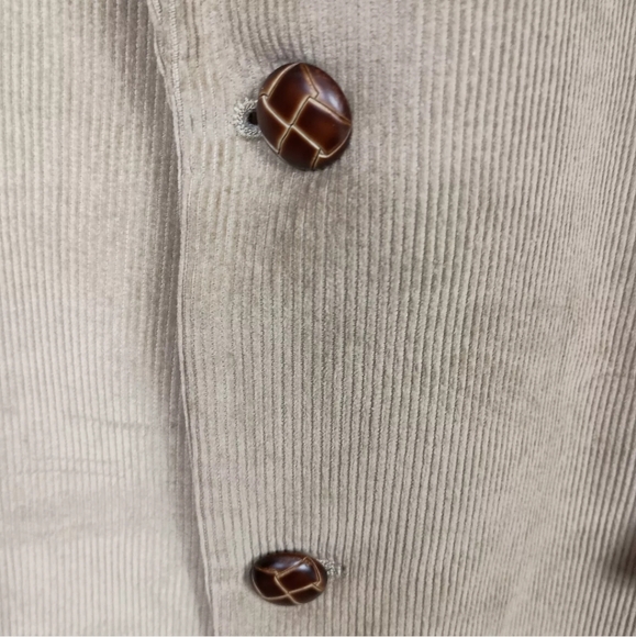 Chaps Mens Corduroy Sport Coat 46L Tan Elbow Patches Two Button Blazer Jacket - Picture 4 of 11